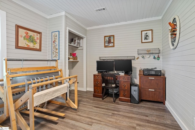 1170 Return Church Rd, Seneca, SC 29678 - office featuring wooden walls, crown molding, and wood finished floors