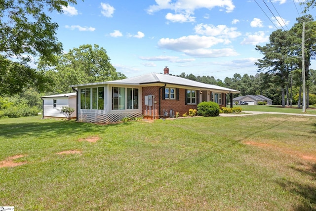 1170 Return Church Rd, Seneca, SC 29678 - single story home featuring a chimney, brick siding, and a front yard