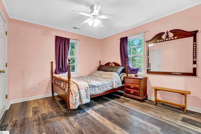 105 Devonshire Ln, Greenville, SC 29617 - bedroom featuring wood finished floors, crown molding, and a ceiling fan