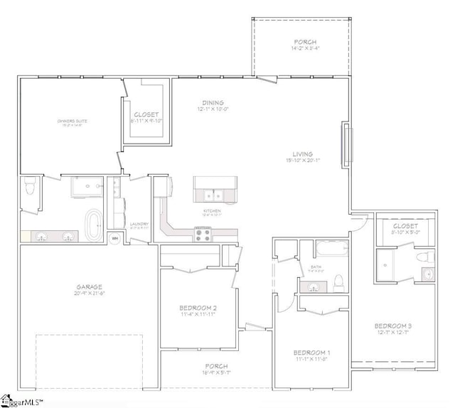 1252 Mount Lebanon Rd, Pauline, SC 29374 - view of floor plan / room layout