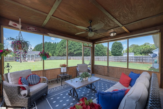 6 Gratiot Ln, Greer, SC 29651 - sunroom / solarium with ceiling fan and an outdoor living space