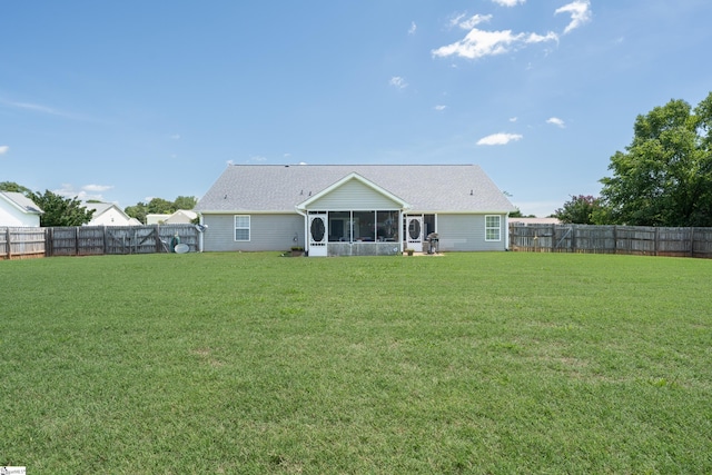 6 Gratiot Ln, Greer, SC 29651 - rear view of house with a sunroom and a fenced backyard