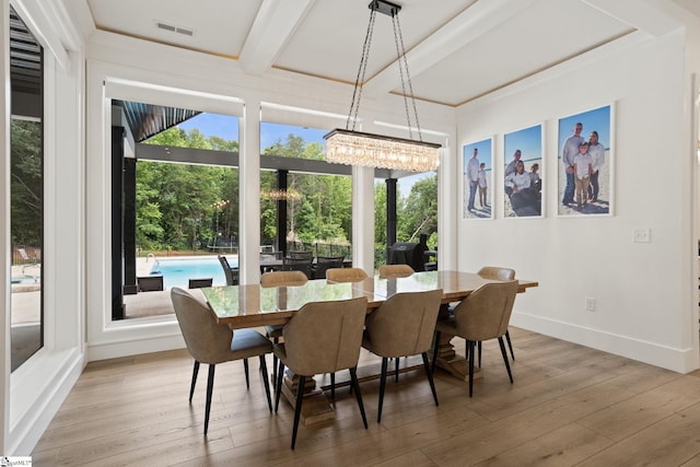 421 Lynn Rd, Taylors, SC 29687 - dining room featuring light wood-style flooring and a chandelier