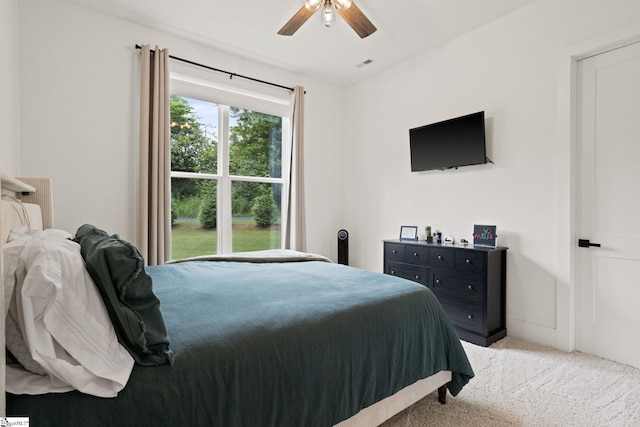 421 Lynn Rd, Taylors, SC 29687 - bedroom with light carpet and a ceiling fan