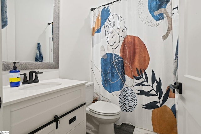 421 Lynn Rd, Taylors, SC 29687 - bathroom featuring vanity and a shower with shower curtain