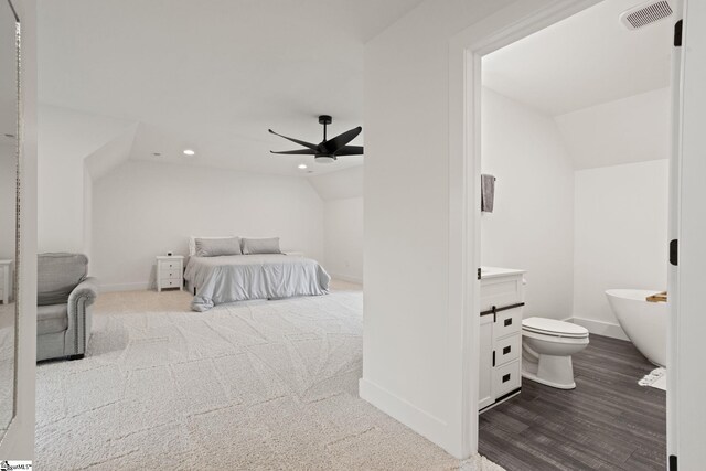 421 Lynn Rd, Taylors, SC 29687 - bedroom featuring lofted ceiling, recessed lighting, a ceiling fan, and dark wood finished floors