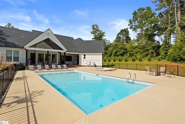 421 Lynn Rd, Taylors, SC 29687 - view of pool with a patio area and an in-ground hot tub