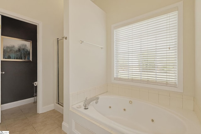10 Parkcrest Ct, Simpsonville, SC 29681 - full bath with a jetted tub, tile patterned floors, and a stall shower