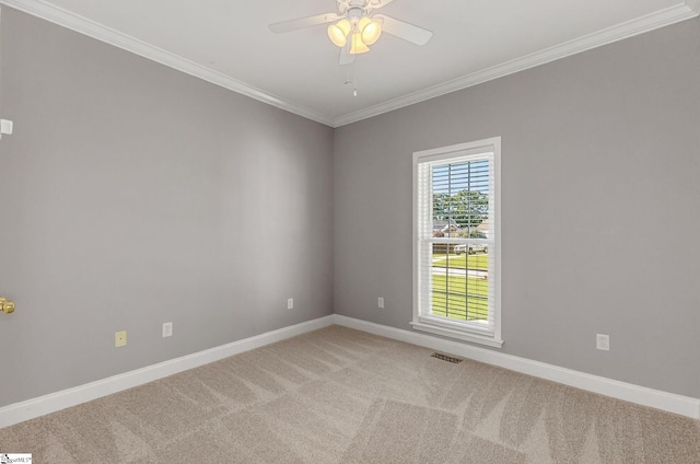10 Parkcrest Ct, Simpsonville, SC 29681 - empty room with light carpet, ornamental molding, and ceiling fan