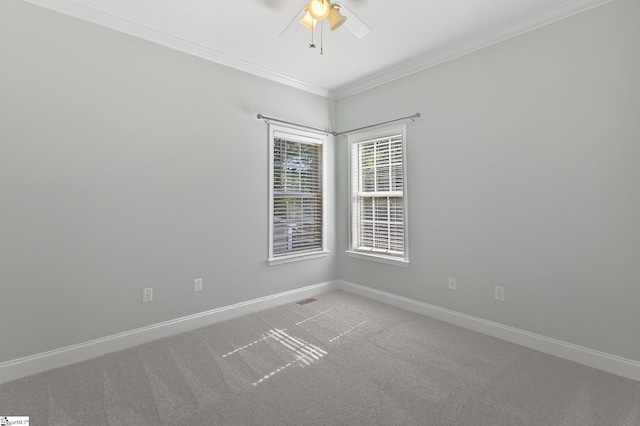 10 Parkcrest Ct, Simpsonville, SC 29681 - spare room featuring carpet, ceiling fan, and ornamental molding