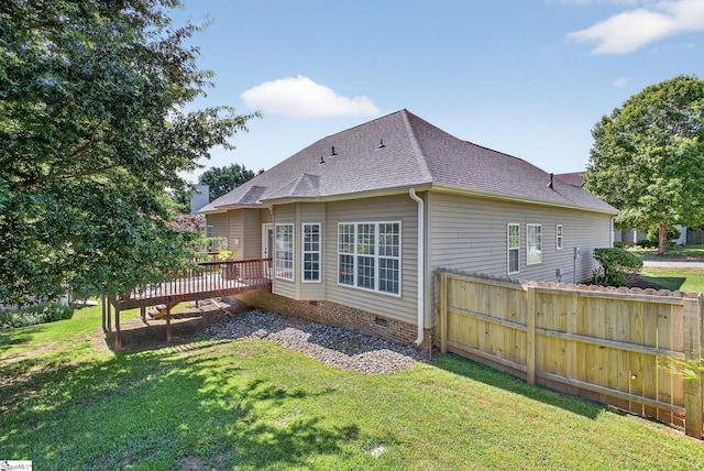 10 Parkcrest Ct, Simpsonville, SC 29681 - rear view of house featuring a deck, crawl space, and roof with shingles