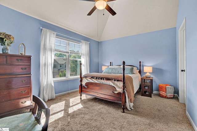 112 Cameron Creek Ln, Simpsonville, SC 29681 - bedroom featuring lofted ceiling, carpet flooring, and ceiling fan