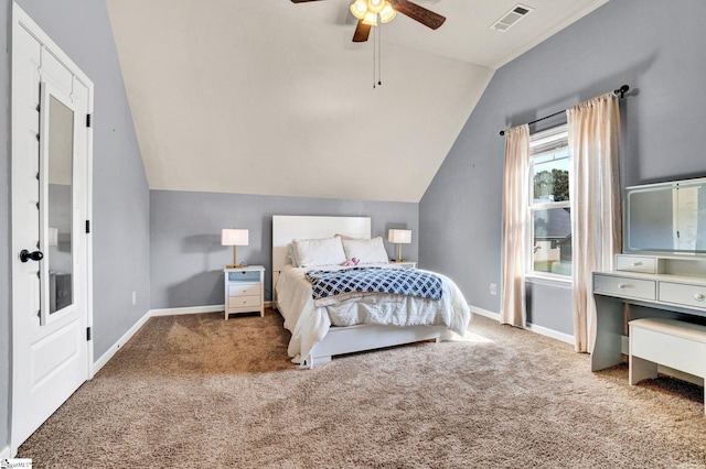 112 Cameron Creek Ln, Simpsonville, SC 29681 - carpeted bedroom featuring lofted ceiling and a ceiling fan