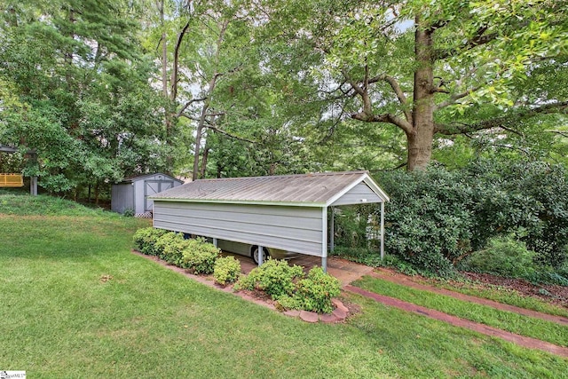 306 Verner Dr, Greenville, SC 29617 - view of green lawn with a storage shed