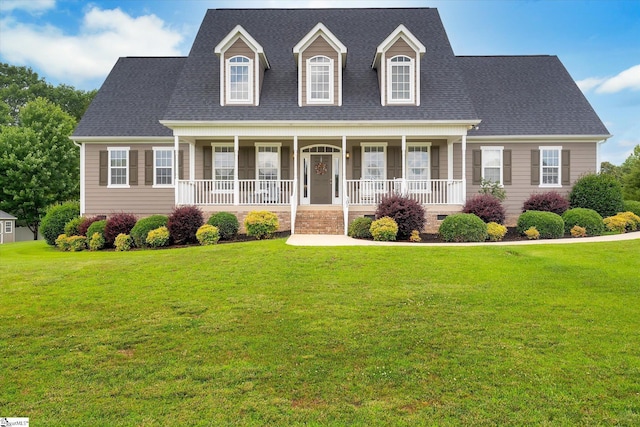 101 Edens Garden Way, Six Mile, SC 29682 - cape cod-style house featuring a porch, a front yard, and a shingled roof