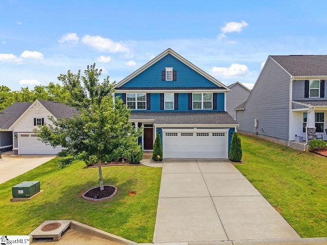 202 Huron Way, Greenville, SC 29607 - traditional home featuring driveway, a front yard, and a garage
