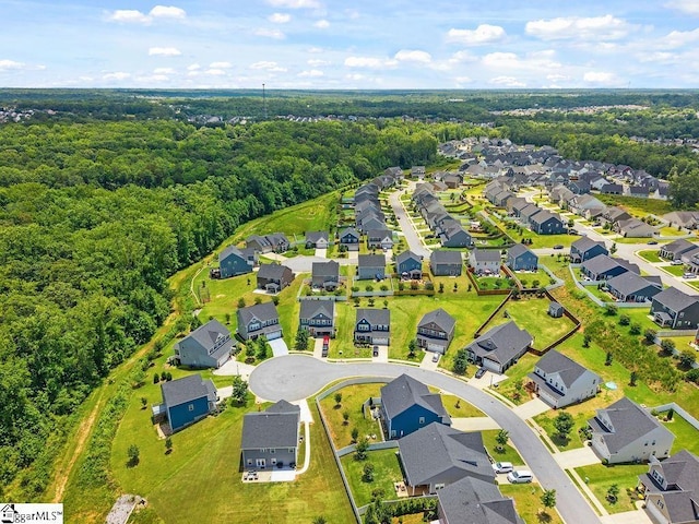 202 Huron Way, Greenville, SC 29607 - aerial perspective of suburban area featuring a heavily wooded area