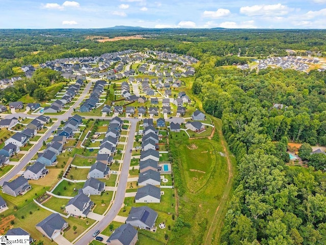 202 Huron Way, Greenville, SC 29607 - aerial view of property and surrounding area featuring a heavily wooded area and nearby suburban area