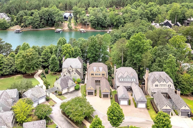 155 Village Point Dr, Sunset, SC 29685 - aerial perspective of suburban area with a nearby body of water and a forest