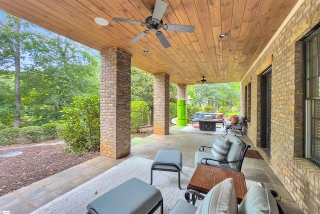 155 Village Point Dr, Sunset, SC 29685 - view of patio / terrace featuring an outdoor living space and a ceiling fan