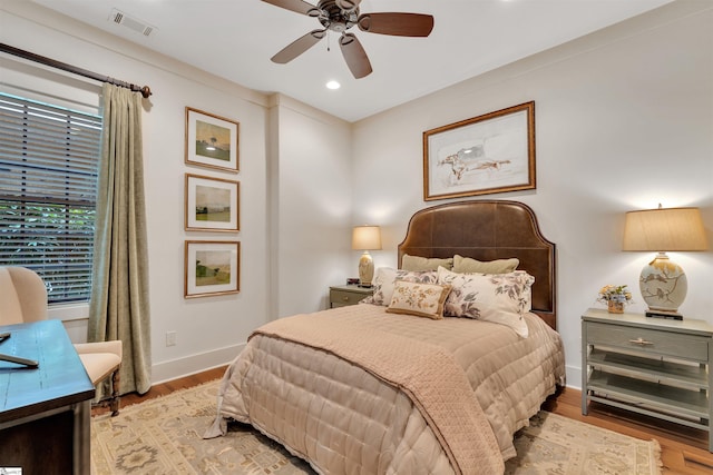 155 Village Point Dr, Sunset, SC 29685 - bedroom featuring wood finished floors, recessed lighting, and a ceiling fan