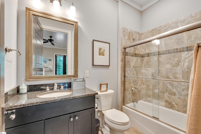 155 Village Point Dr, Sunset, SC 29685 - full bath featuring vanity, enclosed tub / shower combo, and a ceiling fan