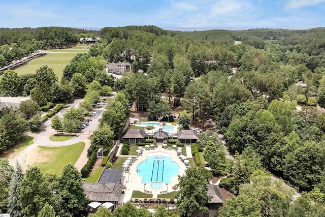 155 Village Point Dr, Sunset, SC 29685 - drone / aerial view of a pool area and a forest