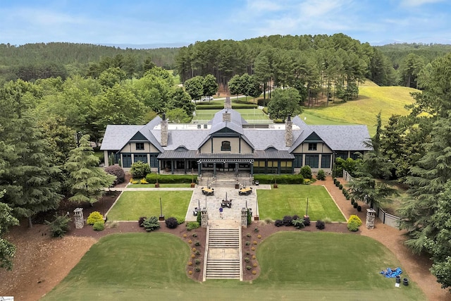 155 Village Point Dr, Sunset, SC 29685 - view from above of property with a heavily wooded area
