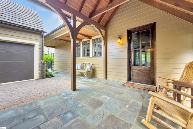 155 Village Point Dr, Sunset, SC 29685 - view of patio / terrace with a garage