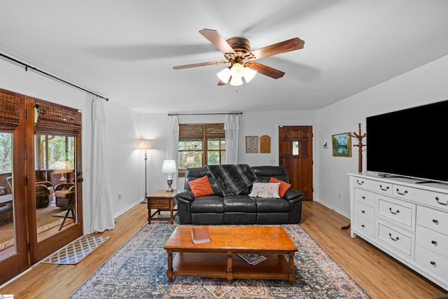 421 E Westbrooks Rd, Seneca, SC 29678 - living room featuring ceiling fan and light wood-type flooring