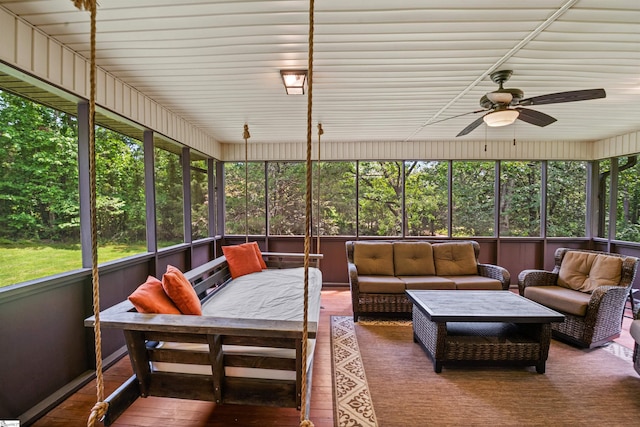 421 E Westbrooks Rd, Seneca, SC 29678 - sunroom featuring a ceiling fan and an outdoor living space
