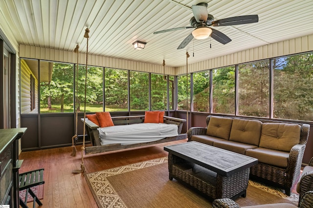 421 E Westbrooks Rd, Seneca, SC 29678 - sunroom / solarium with ceiling fan and outdoor lounge area