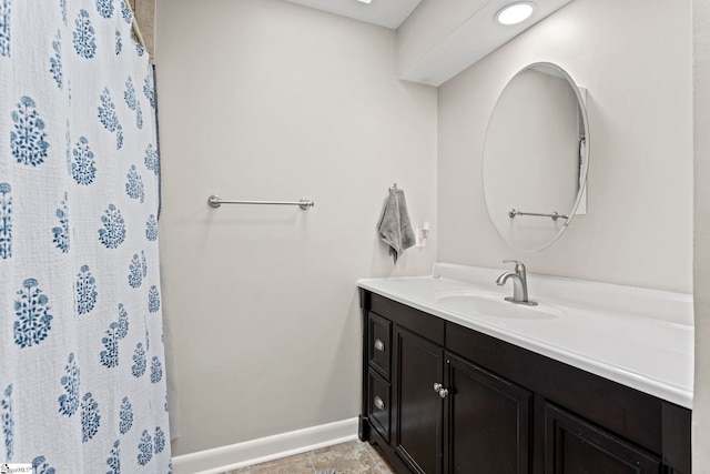522 Reid School Rd, Taylors, SC 29687 - full bathroom with vanity, a shower with shower curtain, and tile patterned floors
