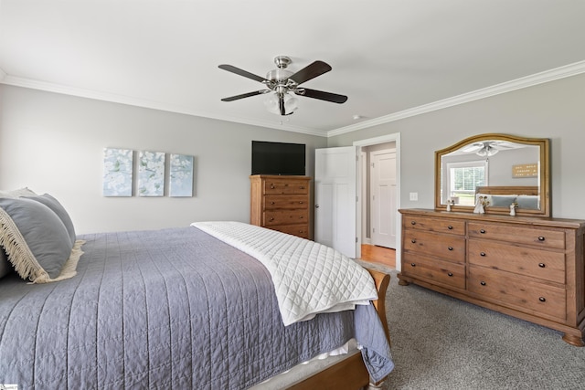417 Addison Cir, Pelzer, SC 29669 - carpeted bedroom with crown molding and a ceiling fan