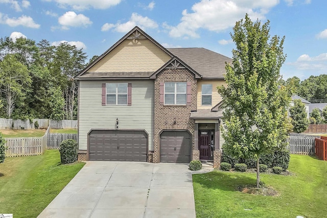 412 Aschoff Ct, Simpsonville, SC 29680 - craftsman-style house with an attached garage, driveway, brick siding, and roof with shingles