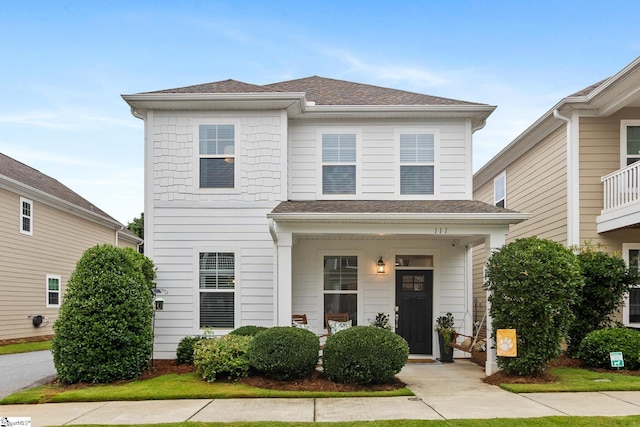 111 Fuller Estate Dr, Clemson, SC 29631 - view of front facade featuring roof with shingles and a porch