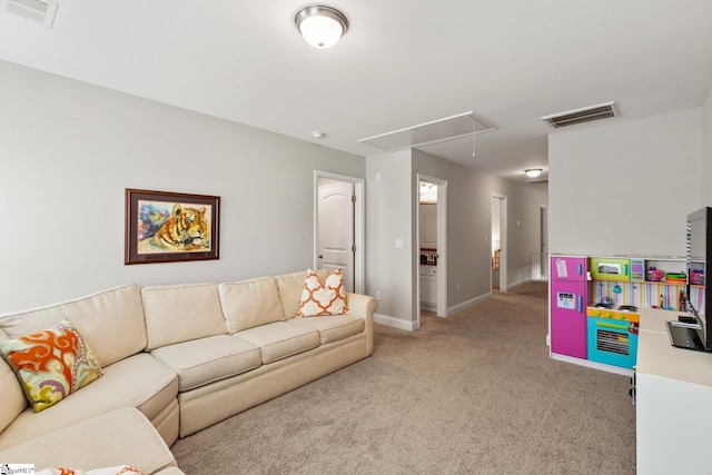 111 Fuller Estate Dr, Clemson, SC 29631 - living area with attic access and light colored carpet