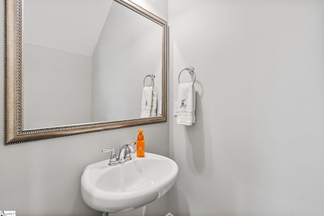 111 Fuller Estate Dr, Clemson, SC 29631 - bathroom featuring a sink and vaulted ceiling