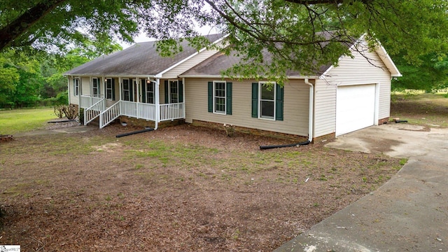 10628 Augusta Rd, Belton, SC 29627 - ranch-style house featuring an attached garage, concrete driveway, roof with shingles, and a sunroom
