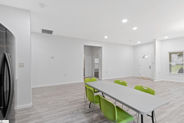 904 W Hampton St, Laurens, SC 29360 - dining space featuring light wood-style flooring and recessed lighting
