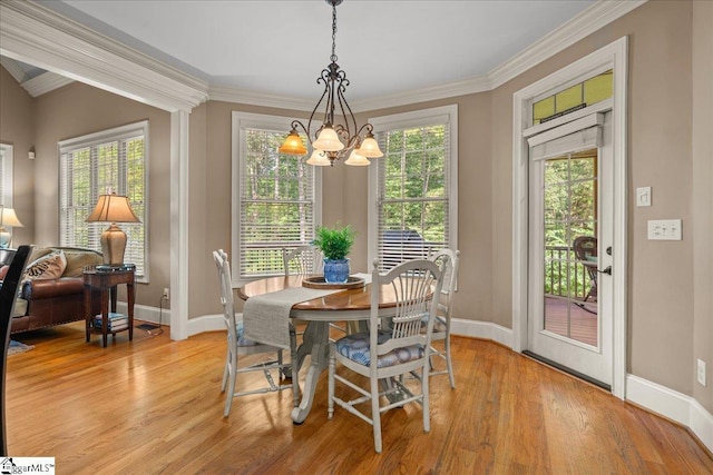 112 Griffith Hill Way, Greer, SC 29650 - dining area featuring a chandelier, crown molding, and light wood-type flooring