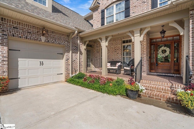 112 Griffith Hill Way, Greer, SC 29650 - property entrance featuring brick siding, concrete driveway, and covered porch