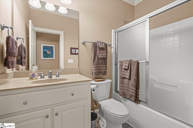 112 Griffith Hill Way, Greer, SC 29650 - bathroom featuring vanity, bath / shower combo with glass door, and crown molding