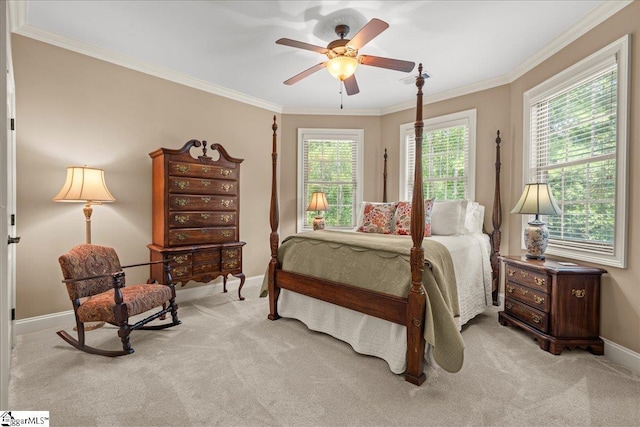 112 Griffith Hill Way, Greer, SC 29650 - carpeted bedroom with ornamental molding and a ceiling fan