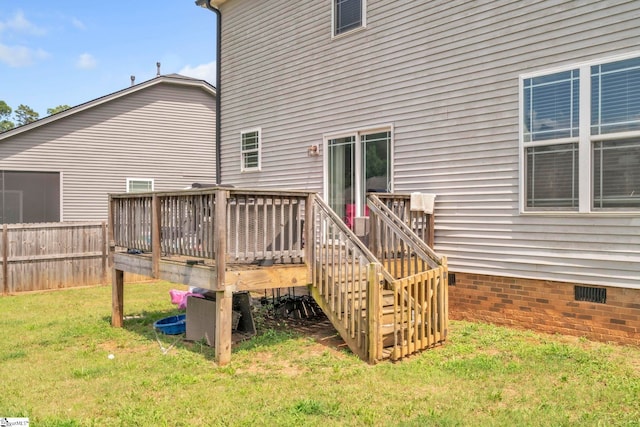 8 Rivanna Dr, Anderson, SC 29625 - rear view of property featuring crawl space and a wooden deck