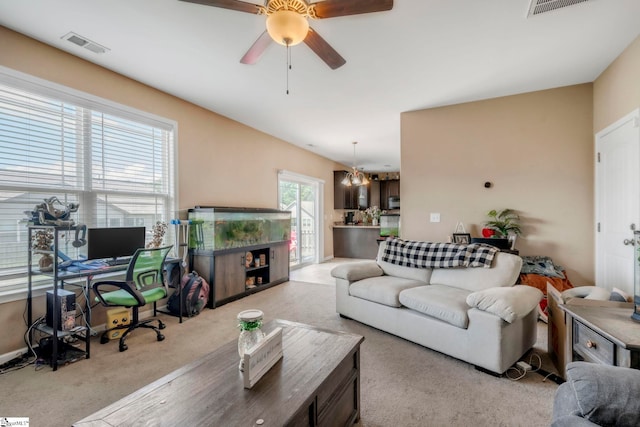 8 Rivanna Dr, Anderson, SC 29625 - living area with carpet flooring, a ceiling fan, and a desk