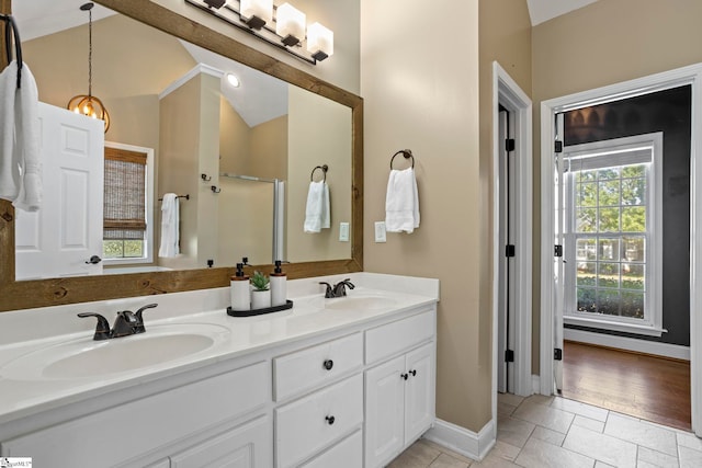 802 Wheat Ct, Greer, SC 29651 - bathroom with double vanity and baseboards