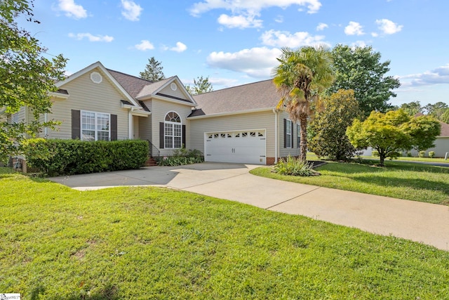 802 Wheat Ct, Greer, SC 29651 - view of front of house featuring a garage, a front yard, concrete driveway, and roof with shingles