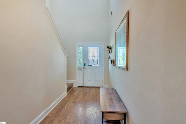 402 Birchbark Ln, Lyman, SC 29365 - doorway featuring wood finished floors and baseboards
