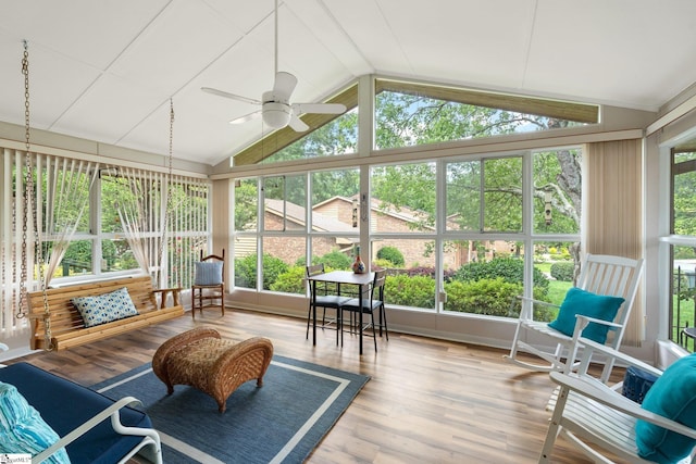 310 Downs Blvd, Clemson, SC 29631 - sunroom / solarium with vaulted ceiling, ceiling fan, and wood finished floors